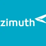 Azimuth Airlines ავიაკომპანიის ოფიციალური ლოგო ცისფერ ფონზე