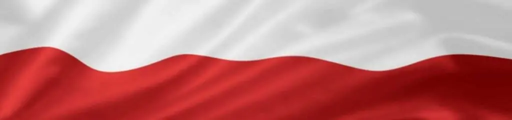 პოლონეთის დროშა წითელი და თეთრი ფერებით
