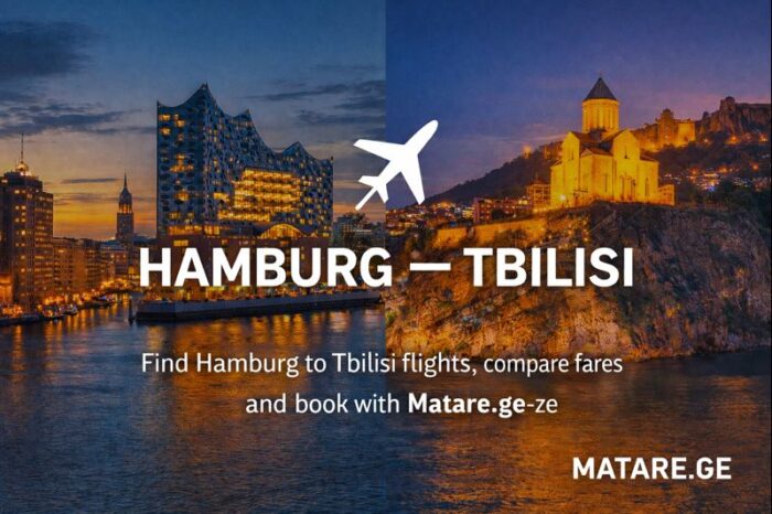 ჰამბურგი თბილისი ავიაბილეთების ბანერი — ფრენები ჰამბურგიდან თბილისის მიმართულებით Matare.ge