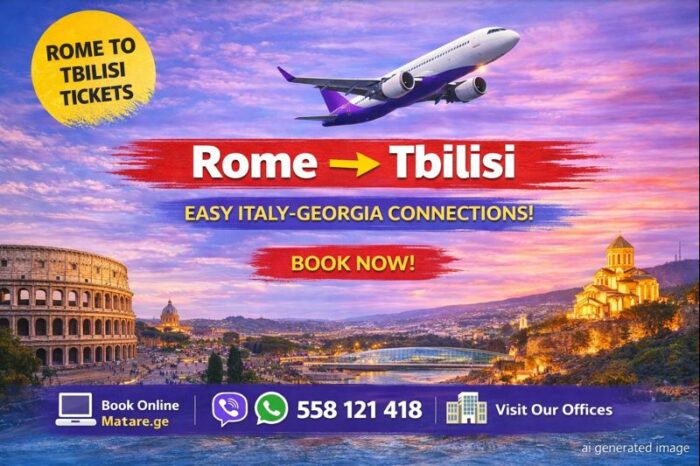 რომიდან თბილისში ავიაბილეთები — ფრენები იტალიის რომიდან თბილისის მიმართულებით