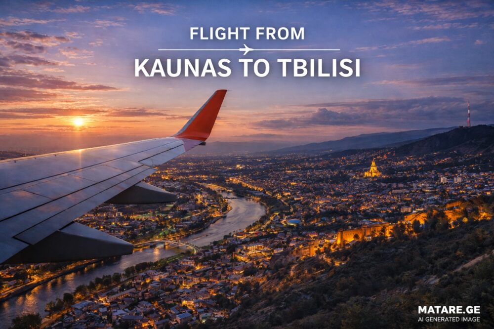 კაუნასი თბილისი ავიაბილეთების ბანერი, ფრენები კაუნასიდან თბილისში