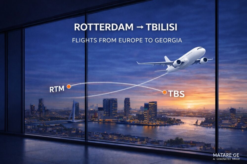 როტერდამი თბილისი ავიაბილეთები ფრენები როტერდამიდან თბილისში