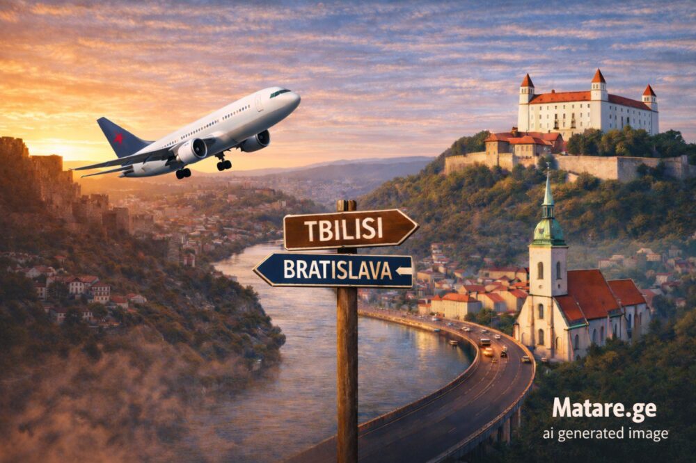 თბილისი ბრატისლავა — ქალაქის ხედი და თვითმფრინავი