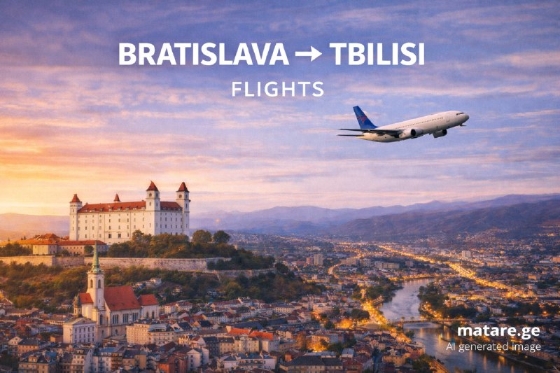 ბრატისლავა თბილისი — ქალაქის ხედი და თვითმფრინავი