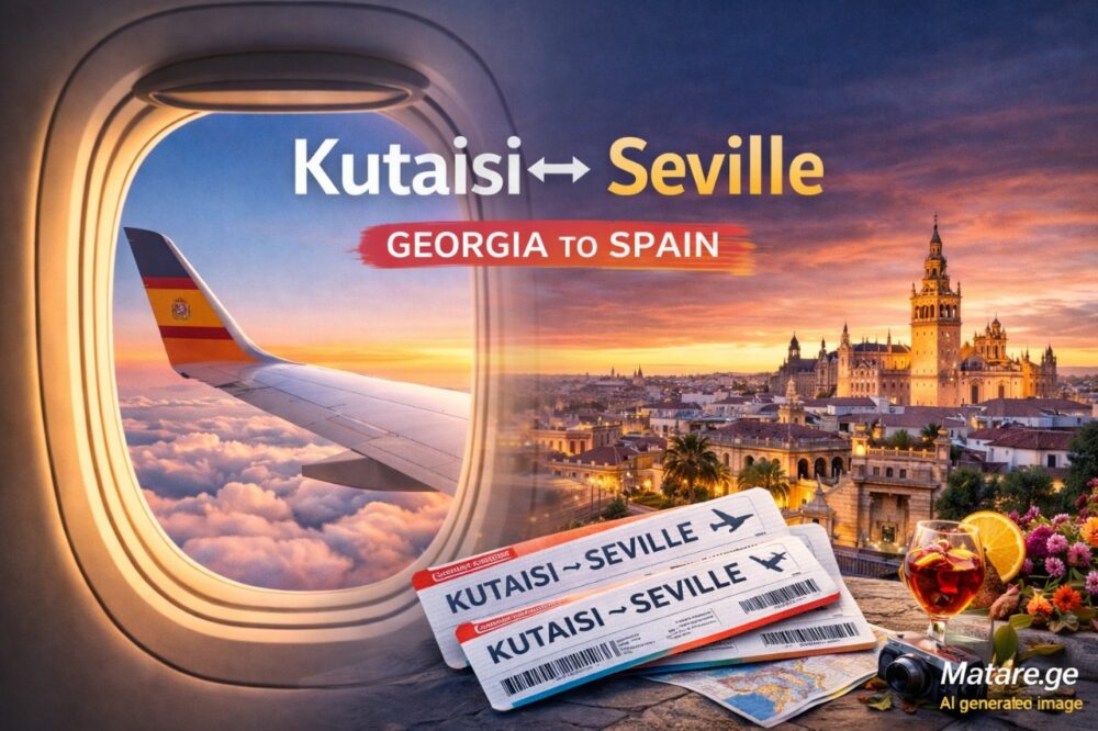 ქუთაისი სევილია ავიაბილეთები — ფრენები ესპანეთის მიმართულებით