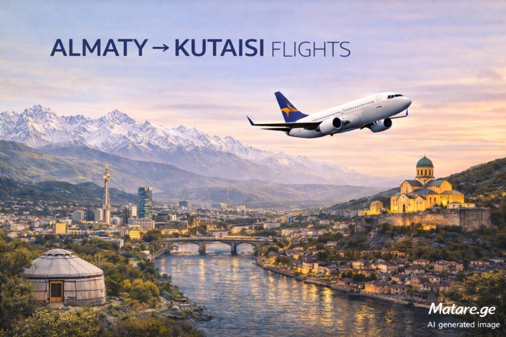 ალმათი ქუთაისი ავიაბილეთები — ფრენები ყაზახეთიდან საქართველოში