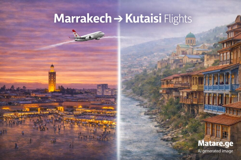 მარაქეში ქუთაისი ავიაბილეთები — ფრენები საქართველოს მიმართულებით