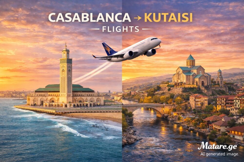 კასაბლანკა ქუთაისი ავიაბილეთები — ფრენები საქართველოს მიმართულებით