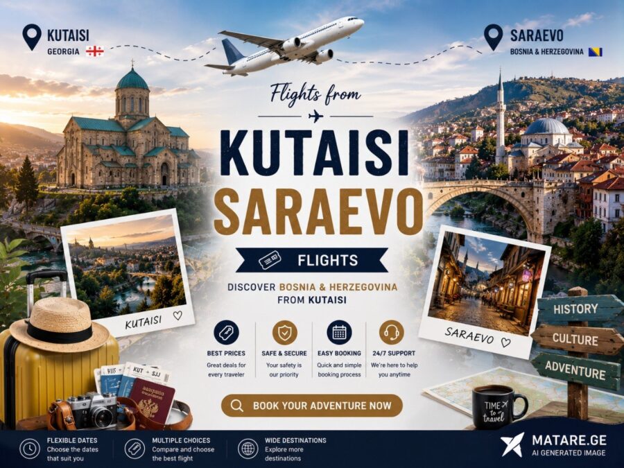 ქუთაისი SARAEVO-ს ავიაბილეთები — ფრენები ბოსნია და ჰერცეგოვინის მიმართულებით