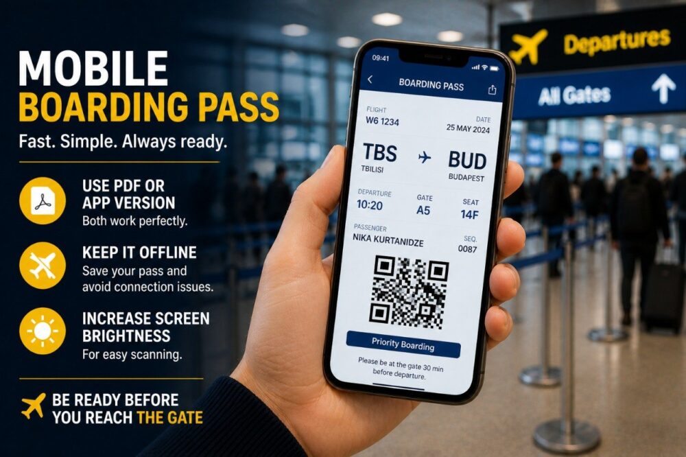 Boarding Pass ტელეფონზე — როგორ გამოიყენო მობილური ბილეთი სწორად აეროპორტში